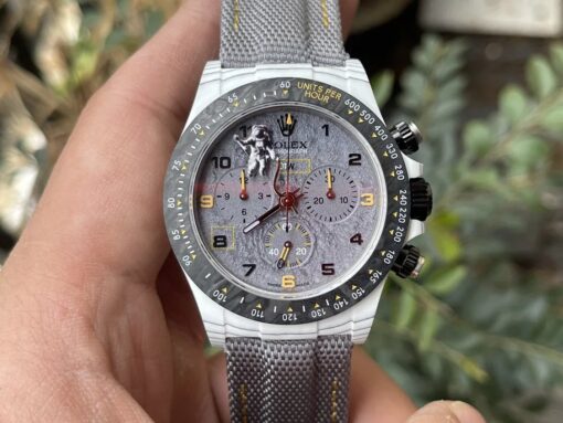 【4130 Movement DIW Modified Version】Rolex Cosmograph Daytona Series Grey Strap Carbon Fiber case - Image 3