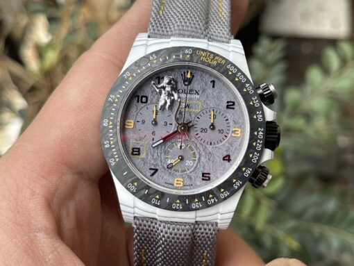 【4130 Movement DIW Modified Version】Rolex Cosmograph Daytona Series Grey Strap Carbon Fiber case