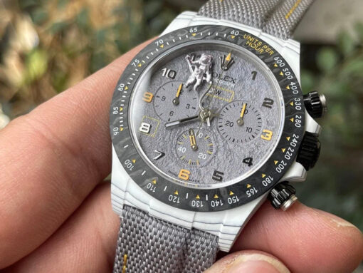 【4130 Movement DIW Modified Version】Rolex Cosmograph Daytona Series Grey Strap Carbon Fiber case - Image 5