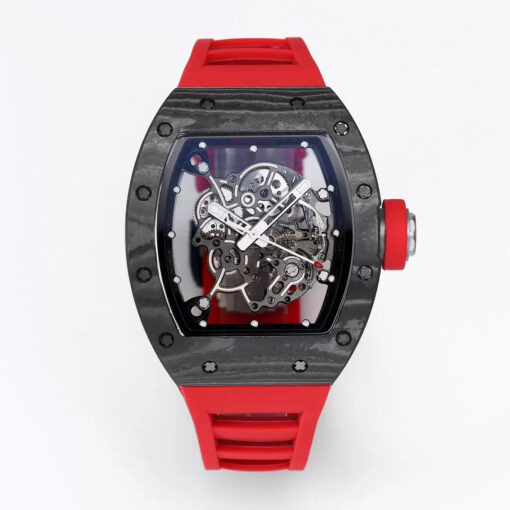 RICHARD MILLE RM055 Redesigned original 1:1 Best Edition BBR Factory 2024 Black Bezel Red Strap