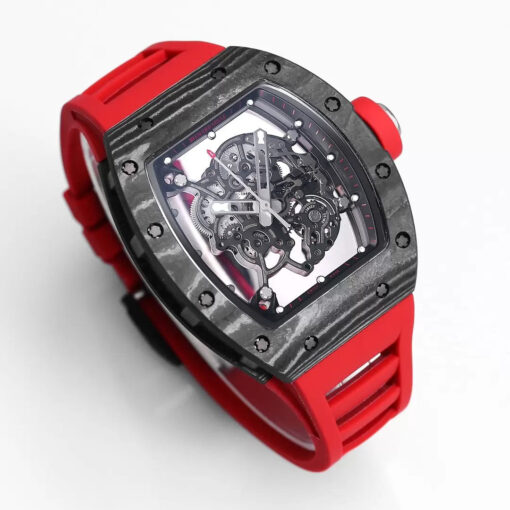 RICHARD MILLE RM055 Redesigned original 1:1 Best Edition BBR Factory 2024 Black Bezel Red Strap - Image 2