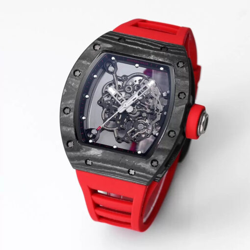 RICHARD MILLE RM055 Redesigned original 1:1 Best Edition BBR Factory 2024 Black Bezel Red Strap - Image 3