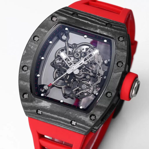 RICHARD MILLE RM055 Redesigned original 1:1 Best Edition BBR Factory 2024 Black Bezel Red Strap - Image 5