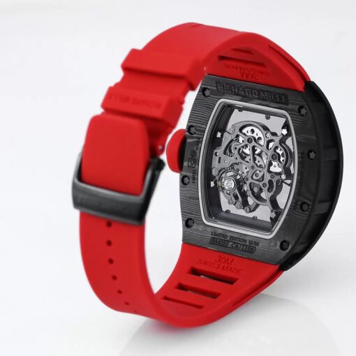 RICHARD MILLE RM055 Redesigned original 1:1 Best Edition BBR Factory 2024 Black Bezel Red Strap - Image 7