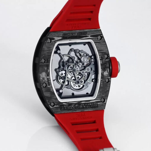 RICHARD MILLE RM055 Redesigned original 1:1 Best Edition BBR Factory 2024 Black Bezel Red Strap - Image 9