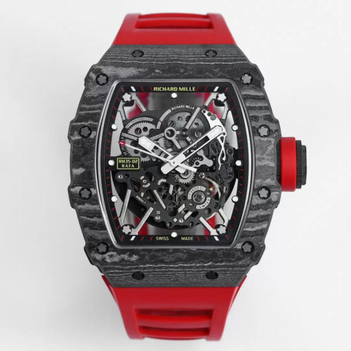 Richard Mille RM035-02 1:1 Best Edition BBR Factory NTPT Carbon Case Red Strap