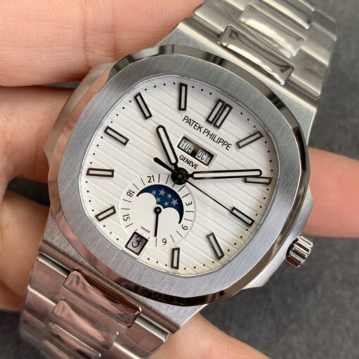 Patek Philippe Nautilus 5726 1:1 Best Edition GR Factory V3 White Dial Stainless Steel - Imagen 3