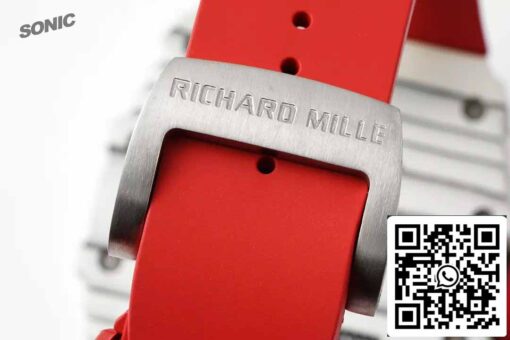 Richard Mille RM35-01 Sonic Factory 1:1 Best Edition White Carbon NTPT Red Rubber Strap - Imagen 9