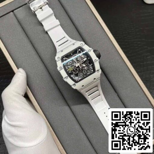 Richard Mille RM35-01 Sonic Factory 1:1 Best Edition White Carbon NTPT White Rubber Strap - Imagen 2