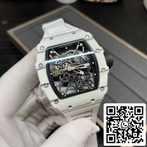 Richard Mille RM35-01 Sonic Factory 1:1 Best Edition White Carbon NTPT White Rubber Strap - Imagen 3