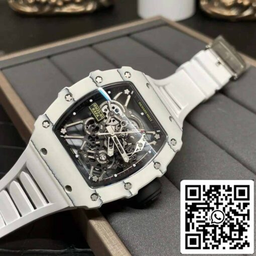 Richard Mille RM35-01 Sonic Factory 1:1 Best Edition White Carbon NTPT White Rubber Strap - Imagen 5