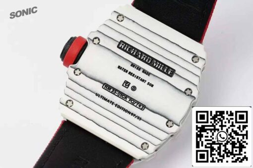 Richard Mille RM35-01 Sonic Factory 1:1 Best Edition White Carbon NTPT Red Velcro Strap - Imagen 8