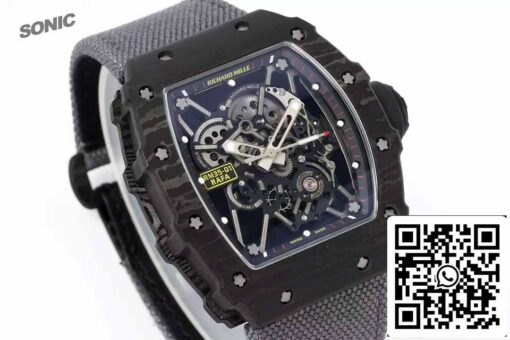 Richard Mille RM35-01 Sonic Factory 1:1 Best Edition White Carbon NTPT Grey Velcro Strap - Imagen 2