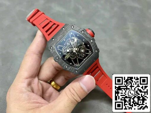 Richard Mille RM35-01 Sonic Factory 1:1 Best Edition Black Carbon NTPT Red Rubber Strap - Imagen 7