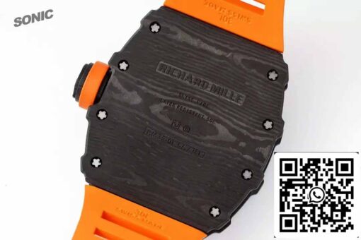 Richard Mille RM35-01 Sonic Factory 1:1 Best Edition Black Carbon NTPT Orange Rubber Strap - Imagen 3