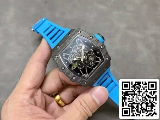 Richard Mille RM35-01 Sonic Factory 1:1 Best Edition Black Carbon NTPT Blue Rubber Strap - Imagen 7