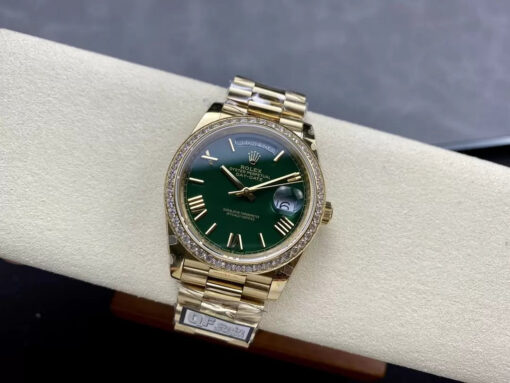 Rolex Day Date  M228238 V5 40mm  QF Factory 1:1 Best Edition Green Dial Bezel Stone - immagine 7