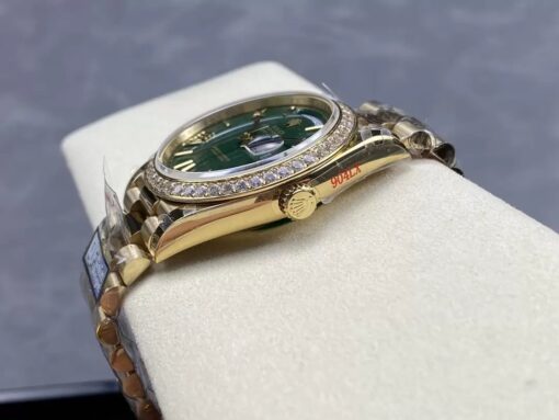 Rolex Day Date  M228238 V5 40mm  QF Factory 1:1 Best Edition Green Dial Bezel Stone - immagine 5