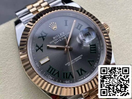 Rolex Datejust 41 126331 Wimbledon Dial Jubilee Strap ARF Factory 1:1 Best Edition electroplated with 18k gold - immagine 2