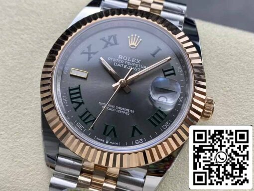 Rolex Datejust 41 126331 Wimbledon Dial Jubilee Strap ARF Factory 1:1 Best Edition electroplated with 18k gold - immagine 3