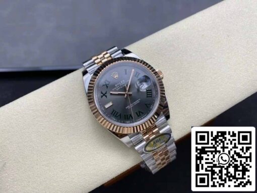 Rolex Datejust 41 126331 Wimbledon Dial Jubilee Strap ARF Factory 1:1 Best Edition electroplated with 18k gold - immagine 4