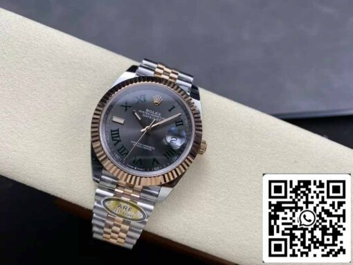 Rolex Datejust 41 126331 Wimbledon Dial Jubilee Strap ARF Factory 1:1 Best Edition electroplated with 18k gold - immagine 5