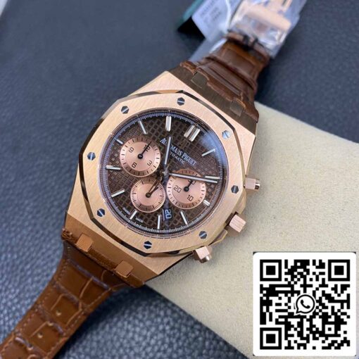 Audemars Piguet Royal Oak 26331  1:1 Best Edition OM Factory Brown Leather Strap Rose Gold - Image 4