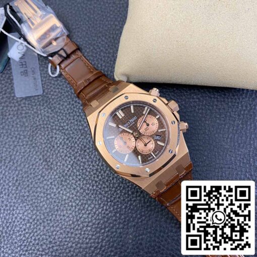 Audemars Piguet Royal Oak 26331  1:1 Best Edition OM Factory Brown Leather Strap Rose Gold - Image 5