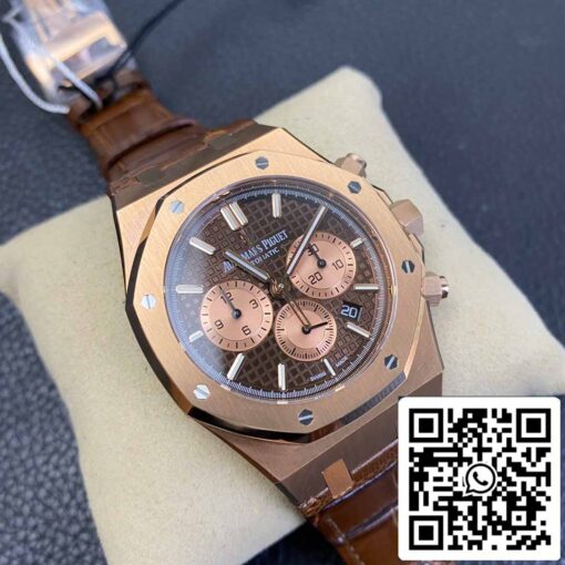 Audemars Piguet Royal Oak 26331  1:1 Best Edition OM Factory Brown Leather Strap Rose Gold - Image 3