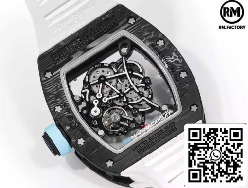 RICHARD MILLE  RM055  Carbon Fiber Case 1:1 Best Edition RM Factory newest 2024 Blue Dial - Image 7