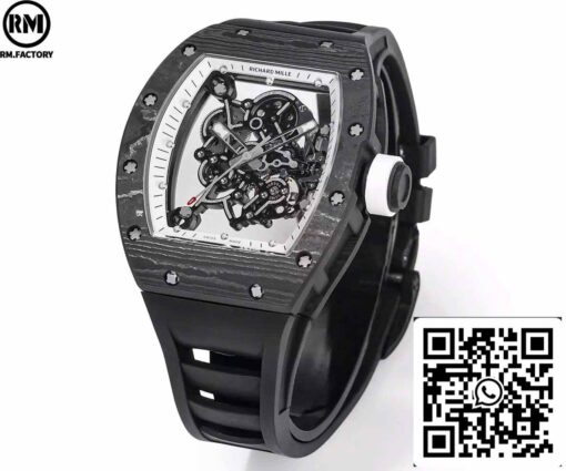 RICHARD MILLE  RM055  Carbon Fiber Case 1:1 Best Edition RM Factory newest 2024 White Dial - Image 4