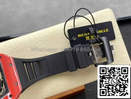 Richard Mille RM035-02 1:1 Best Clone R7 Factory Red Carbon Case Black Strap - Image 3