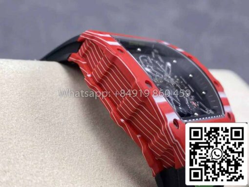 Richard Mille RM035-02 1:1 Best Clone R7 Factory Red Carbon Case Black Strap - Image 6