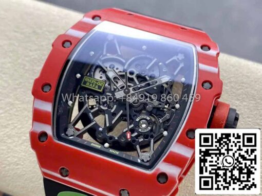 Richard Mille RM035-02 1:1 Best Clone R7 Factory Red Carbon Case Black Strap - Image 8