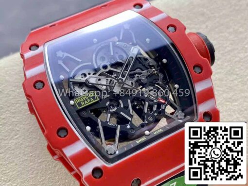 Richard Mille RM035-02 1:1 Best Clone R7 Factory Red Carbon Case Black Strap - Image 9