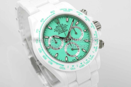 AET REMOULD Custom Rolex Daytona White Ceramic case Tiffany Dial 1:1 Best Clone N6F Factory – Bild 2