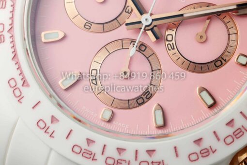 AET REMOULD Custom Rolex Daytona White Ceramic case Pink Dial 1:1 Best Clone N6F Factory - Image 5