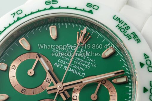 AET REMOULD Custom Rolex Daytona White Ceramic case Green Dial 1:1 Best Clone N6F Factory - Image 4