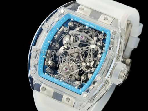 Richard Mille RM 56-02 Tourbillon 1:1 Best Clone RM Factory Transparent case Blue Dial - Imagen 8