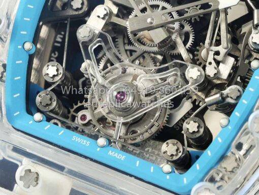 Richard Mille RM 56-02 Tourbillon 1:1 Best Clone RM Factory Transparent case Blue Dial - Imagen 6