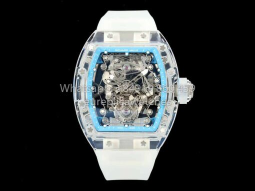 Richard Mille RM 56-02 Tourbillon 1:1 Best Clone RM Factory Transparent case Blue Dial