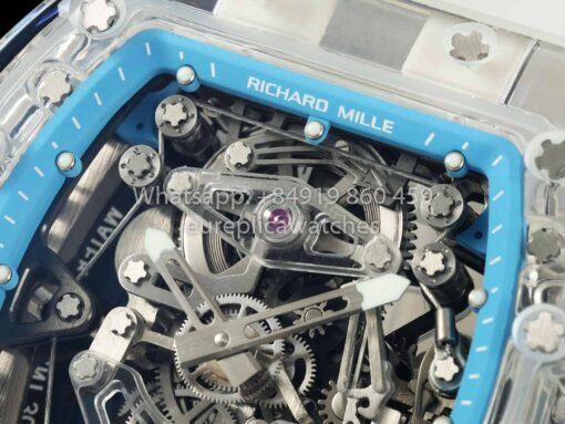 Richard Mille RM 56-02 Tourbillon 1:1 Best Clone RM Factory Transparent case Blue Dial - Imagen 7