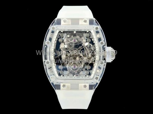 Richard Mille RM 56-02 Tourbillon 1:1 Best Clone RM Factory Transparent case White Dial