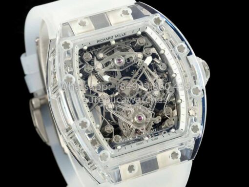 Richard Mille RM 56-02 Tourbillon 1:1 Best Clone RM Factory Transparent case White Dial - Imagen 9