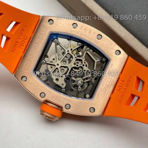 Richard Mille RM035 Toro Americas Edition Rose gold and Orange Strap 1:1 Best Clone Sonic Factory - Imagen 2