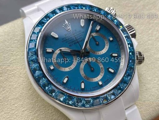 AET REMOULD Ceramic Rolex Daytona "Abu Dhabi Blue" Bezel Stone 1:1 Best Clone Edition - Image 9