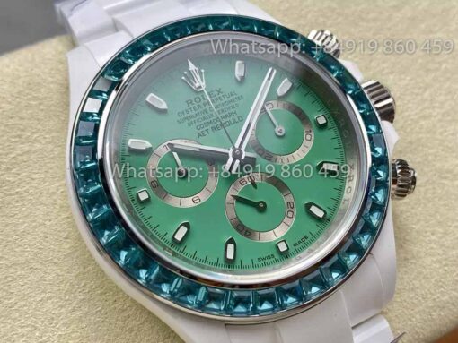 AET REMOULD Ceramic Rolex Daytona "Biscay Green" Bezel Stone 1:1 Best Clone Edition - Image 9