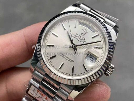 Rolex Day Date 128239-0005 QF Factory 1:1 Best Clone Silver Index Dial – Bild 3