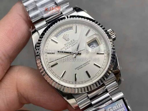 Rolex Day Date 128239-0005 QF Factory 1:1 Best Clone Silver Index Dial – Bild 2