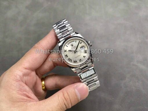 Rolex Day Date 128239 QF Factory 1:1 Best Clone Silver Numeral Dial - immagine 4